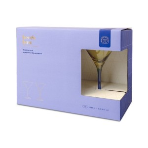 HHC206UK The Olive Martini Glass - Set of 2 - Olive and Cobalt